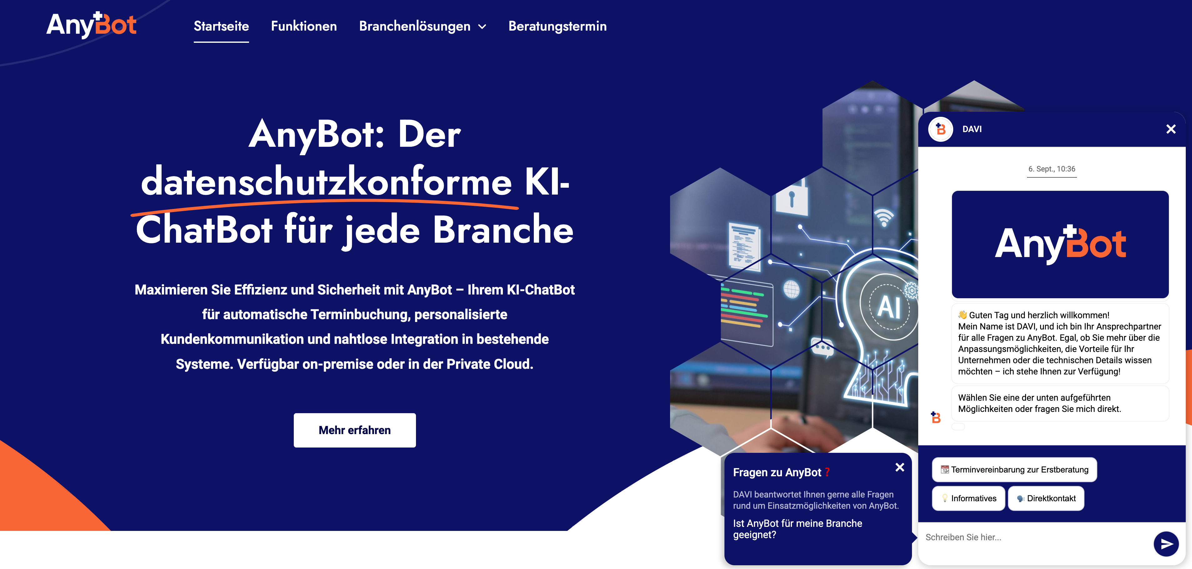 AnyBot: Der datenschutzkonforme KI-ChatBot für jede Branche